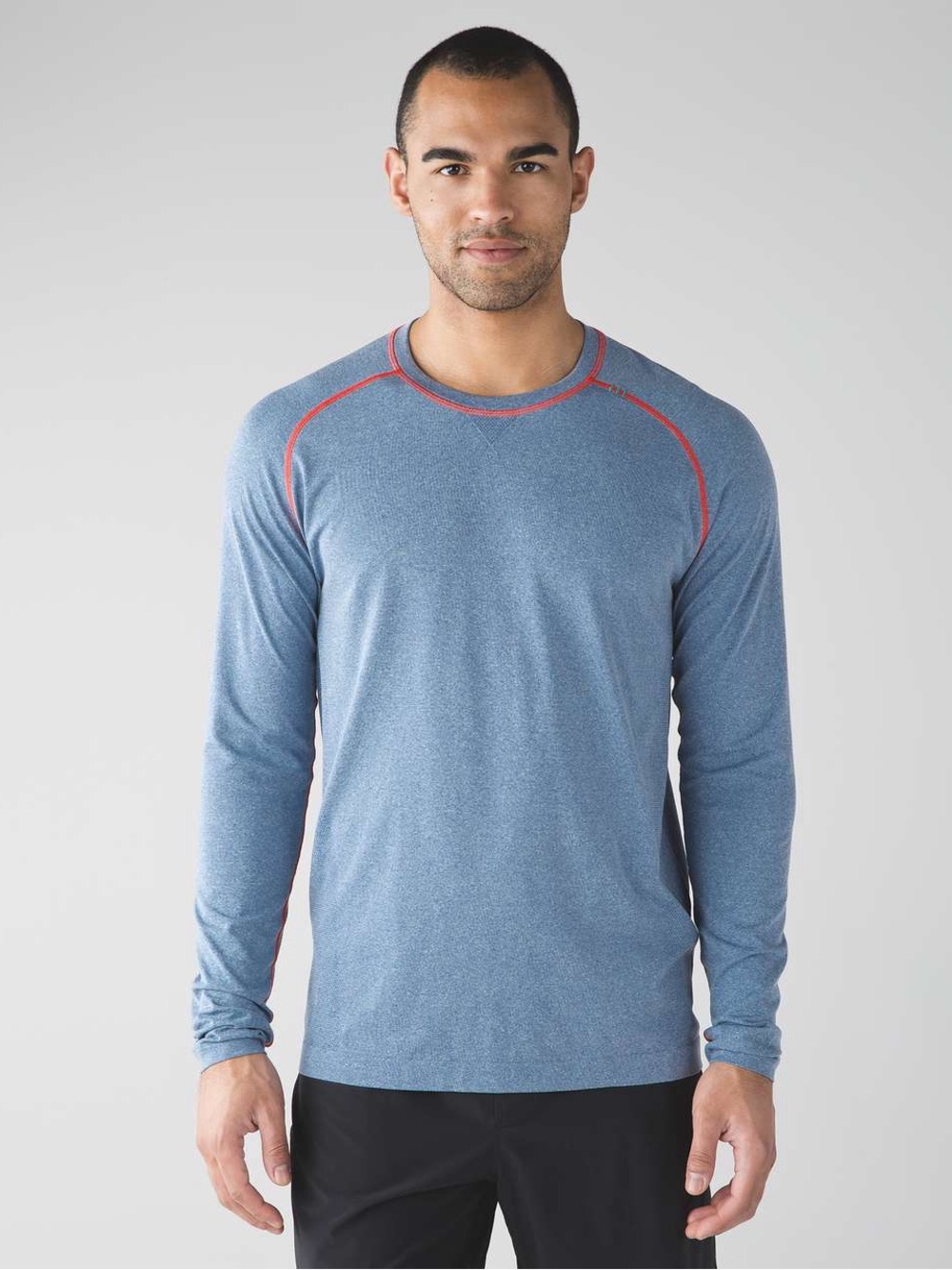 Lululemon Men’s Large Heathered Rugged Blue Metal Vent Tech Long Sleeve Shirt